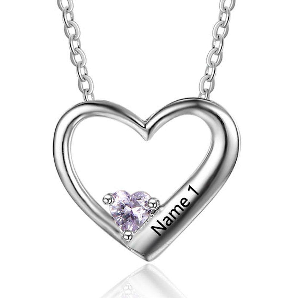 Nested Heart Birthstone Necklace - PaulaMax Jewelry