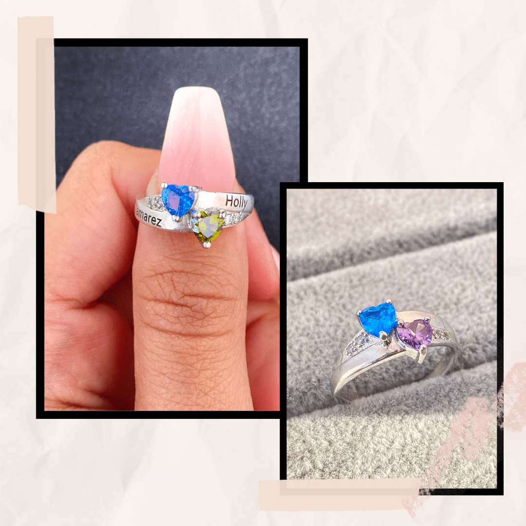 Sterling Silver Birthstone Promise Ring for Her Sizes 5-12