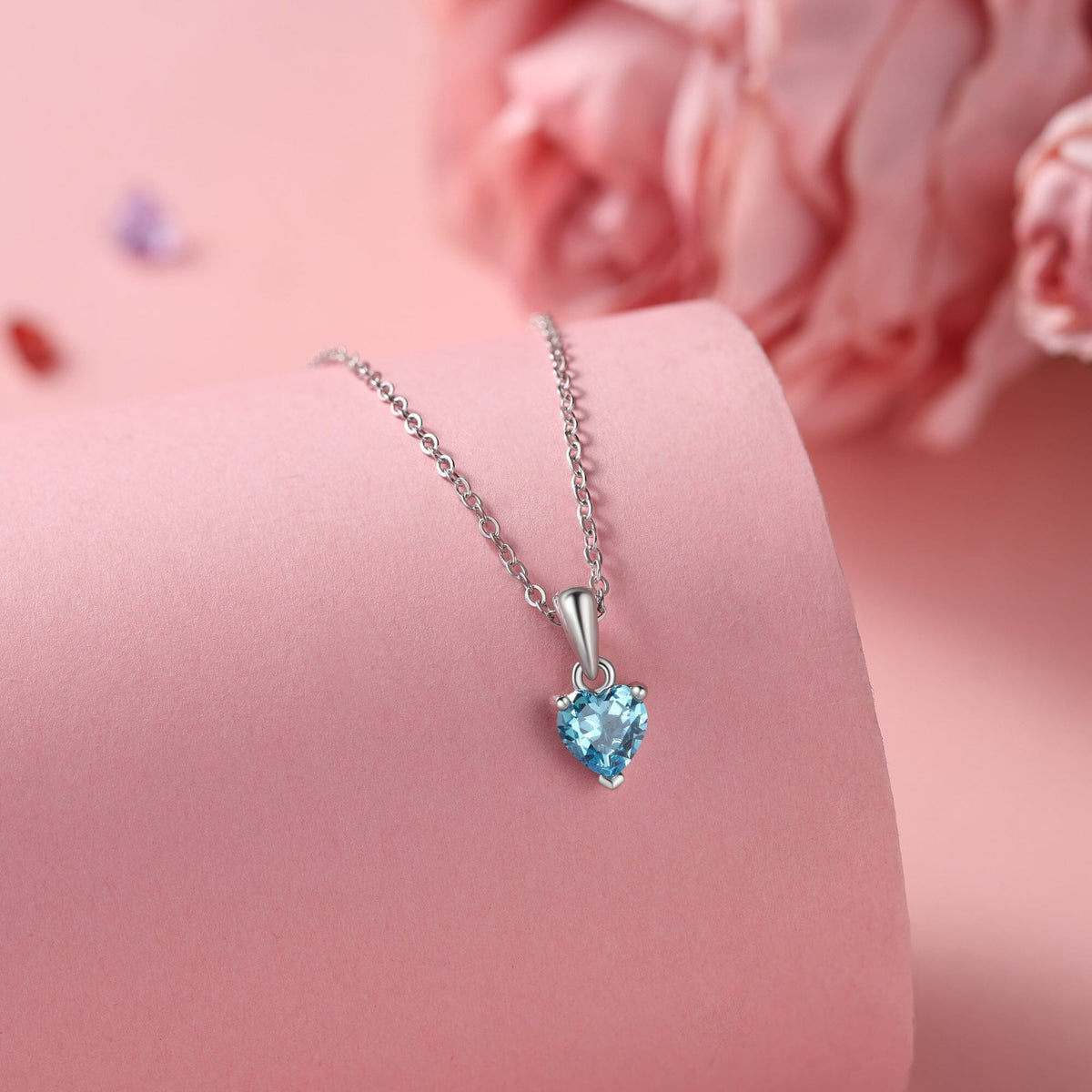 QUICKSHIP 1 Heart Birthstone Necklace