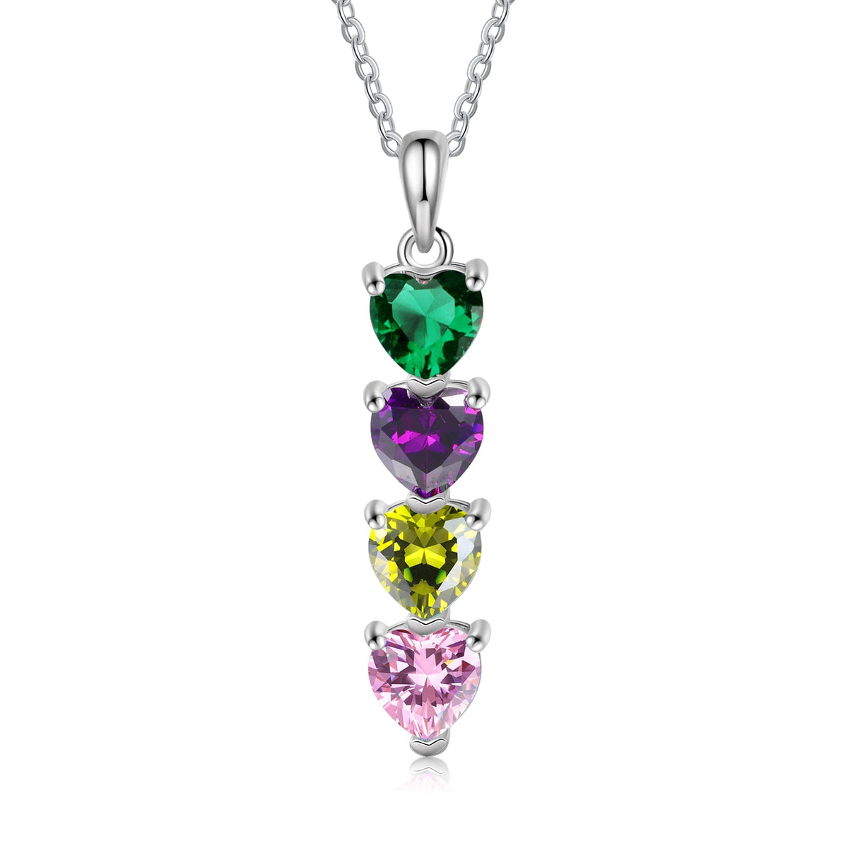 QUICKSHIP 4 Heart Birthstone Necklace