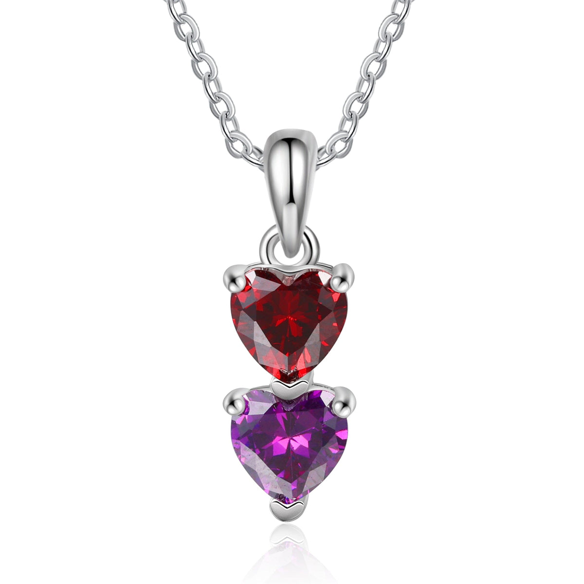 QUICKSHIP 2 Heart Birthstone Necklace