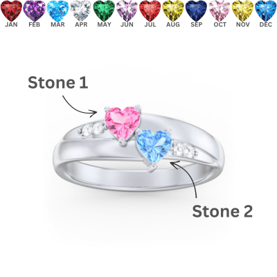 QUICKSHIP Sterling Silver Birthstone Promise Ring for Her Sizes 5-12