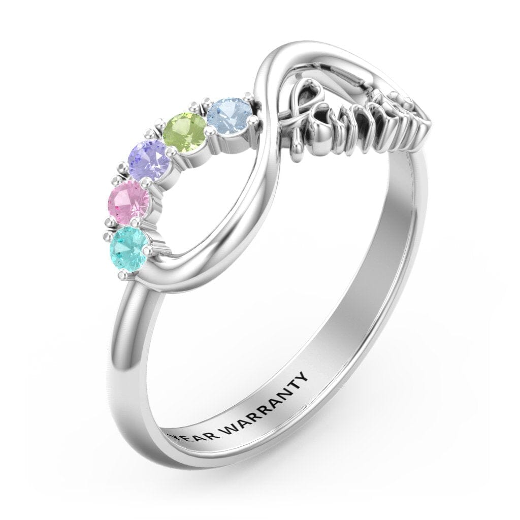 personalized engraved mothers ring 5 birthstones grandma sterling silver RI101781