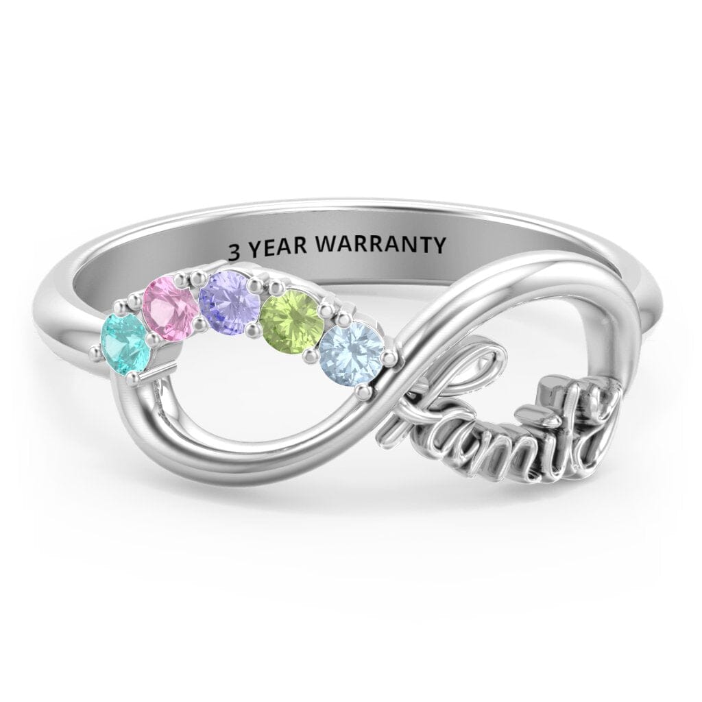personalized mothers ring 5 birthstones grandma sterling silver RI101781