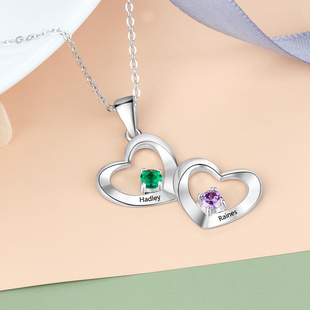 Logan Intwined Hearts Birthstone Necklace – Corella Designs