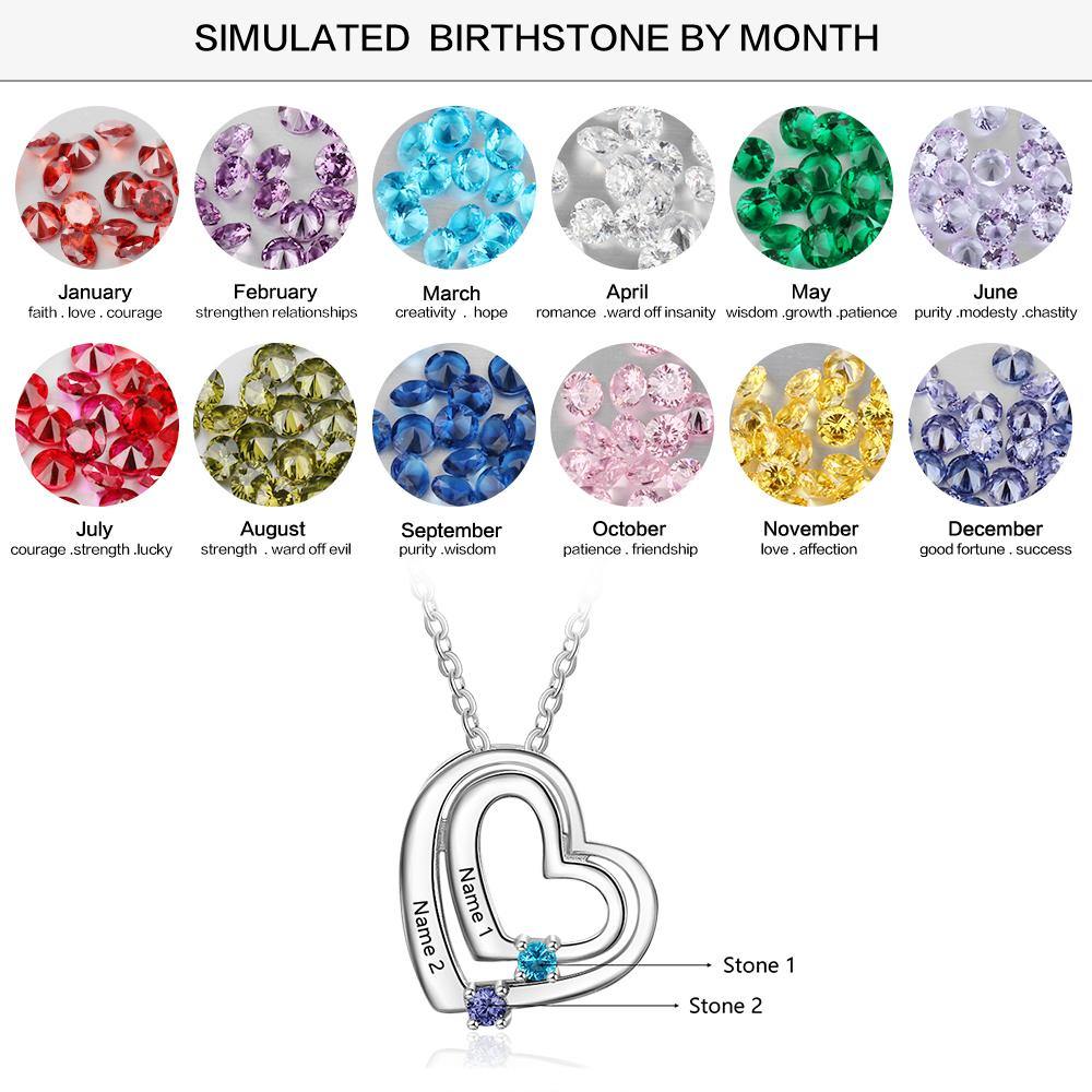 Amazon.com: Matching Couples Necklace Girlfriend and Boyfriend Stuff 2  Birthstone Heart Love Necklaces Twin Mom Mothers Day Chain Long Distance  Relationship Gifts Personalized Friendship Jewelry Name Pendant : Clothing,  Shoes & Jewelry