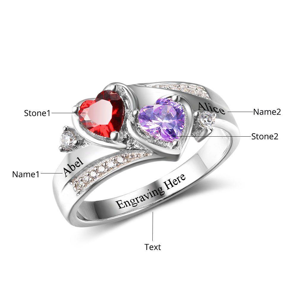 Customizable Sterling Silver Ring Perfect for Any Occasion_Rings_2 Name, 2 Stone, Engagement, Featured, Girlfriend, Graduation, Heart, Inside Engraving, Memorial, Mother&#39;s Ring, New Baby, Promise, Promise Ring, Ring, Rings, Size 10, Size 11, Size 12, Size 5, Size 6, Size 7, Size 8, Size 9, Wife