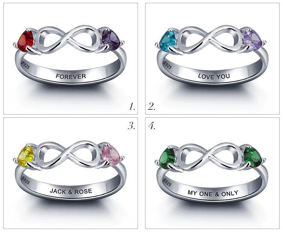 Infinity Moon Promise Rings Infinity Promise Ring With Birthstones