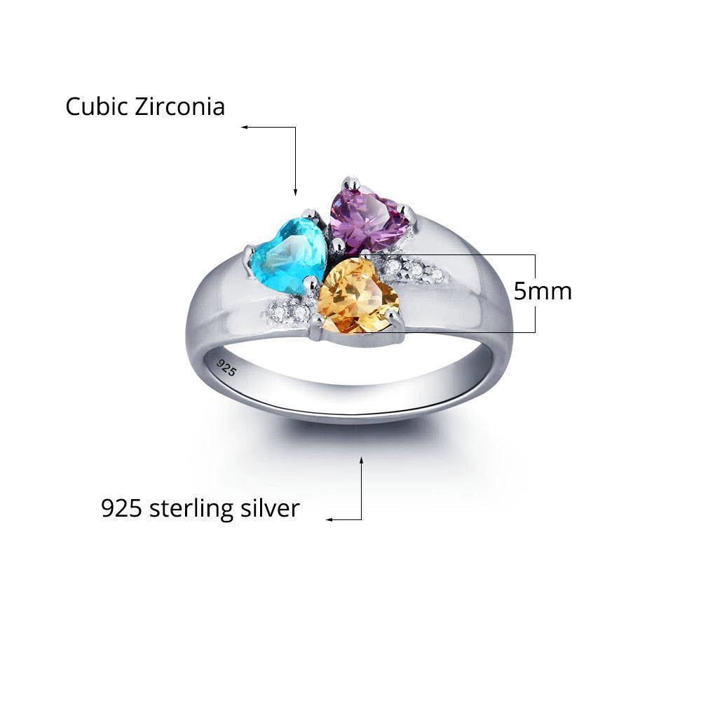 Sterling silver mothers hot sale ring 3 stones