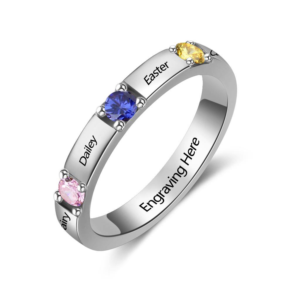 Personalized Mothers Rings with Simulated Birthstones Engraved 1-8 Family  Names Mother's Day Rings Custom Love Heart Family Rings for Women (1 Stone)  : Amazon.ca: Clothing, Shoes & Accessories