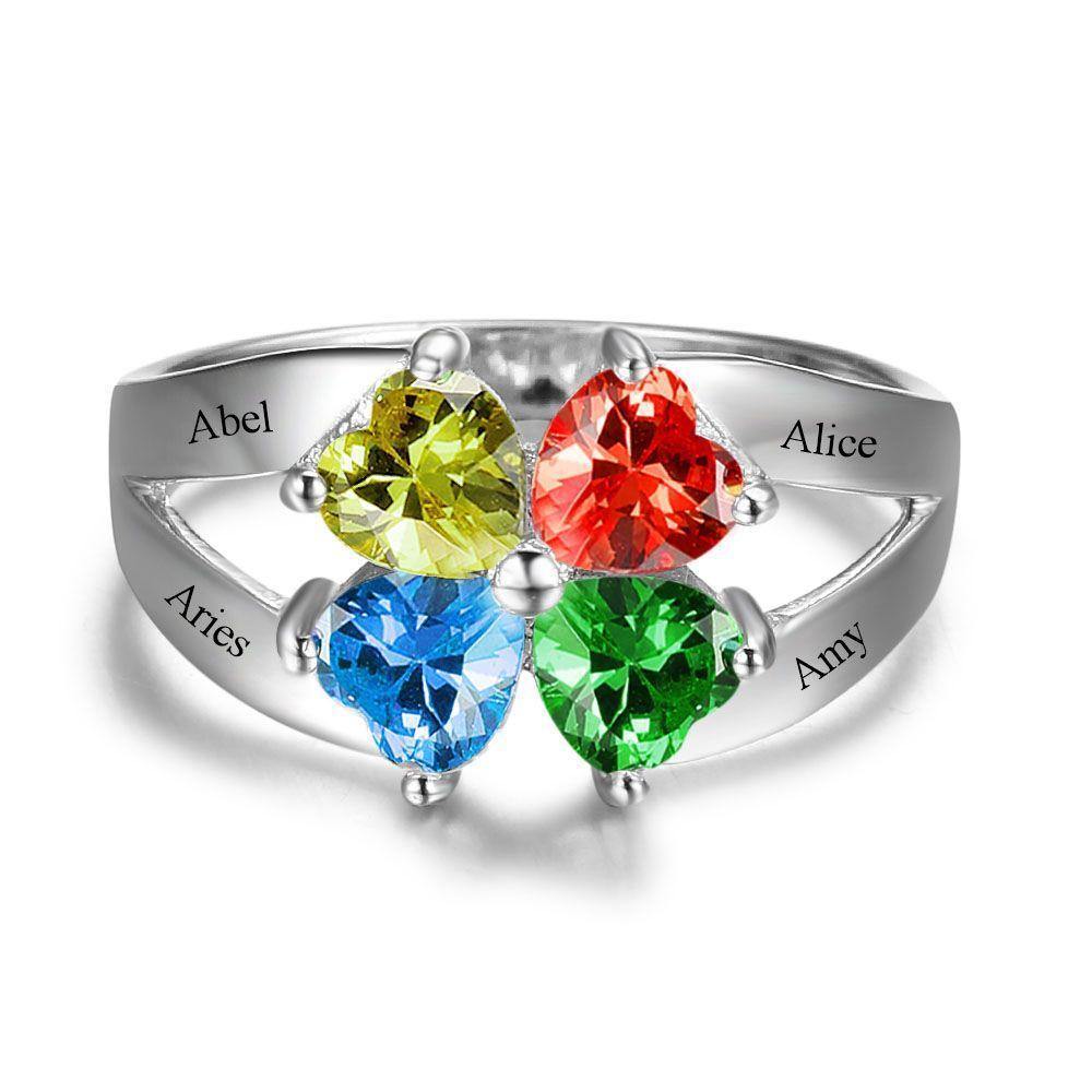 Family Rings With Birthstones For Mom Stones Personalized Mother