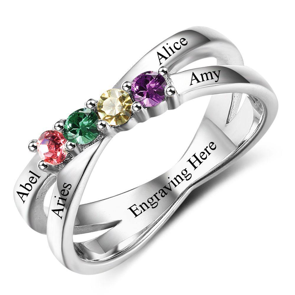 sterling silver 4 round stone 4 name criss cross birthstone ring rings 4 name 4 stone aunt family ring girlfriend grandma inside engraving memorial mom mom ring mother s ring new baby 5b45cc0f 60eb 4982 bdca 8c0f4fabb863