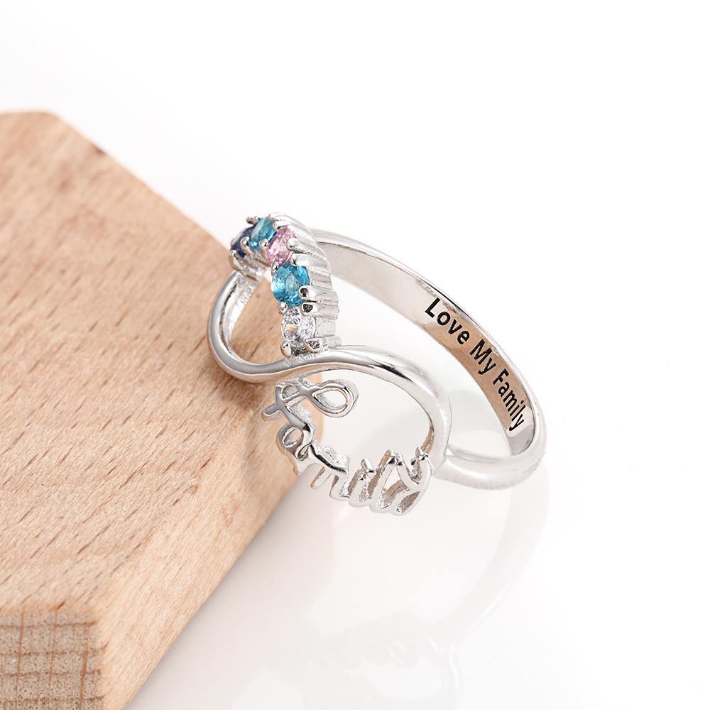 Personalized Infinity Birthstone Ring in 925 Sterling Silver for Mother  Engraving Family Promise Ring for Women on Mother's Day Christmas Custom  Gifts for Mom Grandma Her (10Stones) : Amazon.ca: Clothing, Shoes &